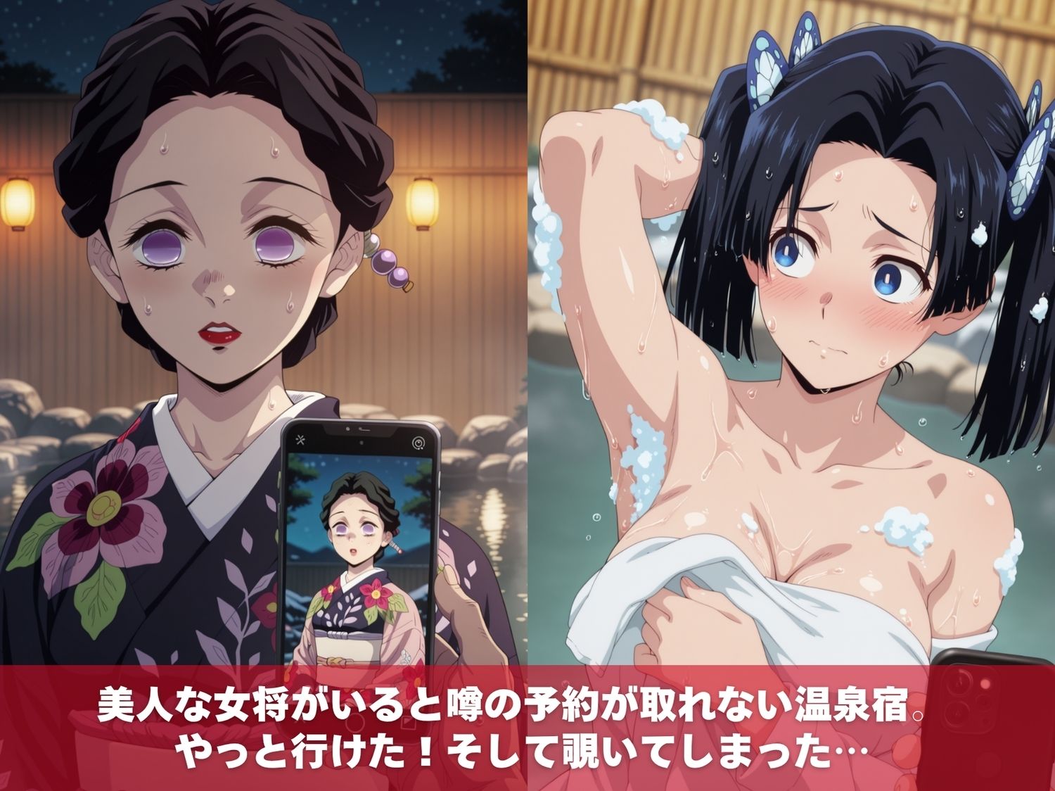 温泉宿の秘密（ハート）覗き見したら…〜鬼●の刃2〜のサンプル画像 1