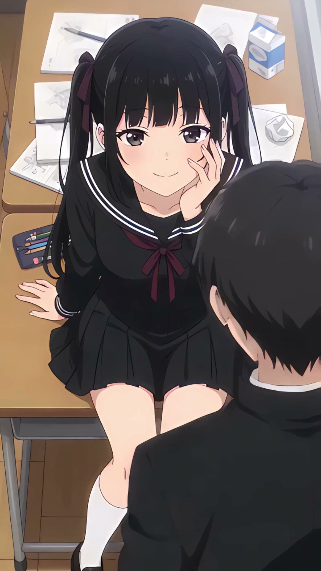 【スマホ縦型フルボイス】ぬるぬる動く！制服JKに中出しセックス33連発のサンプル画像 6