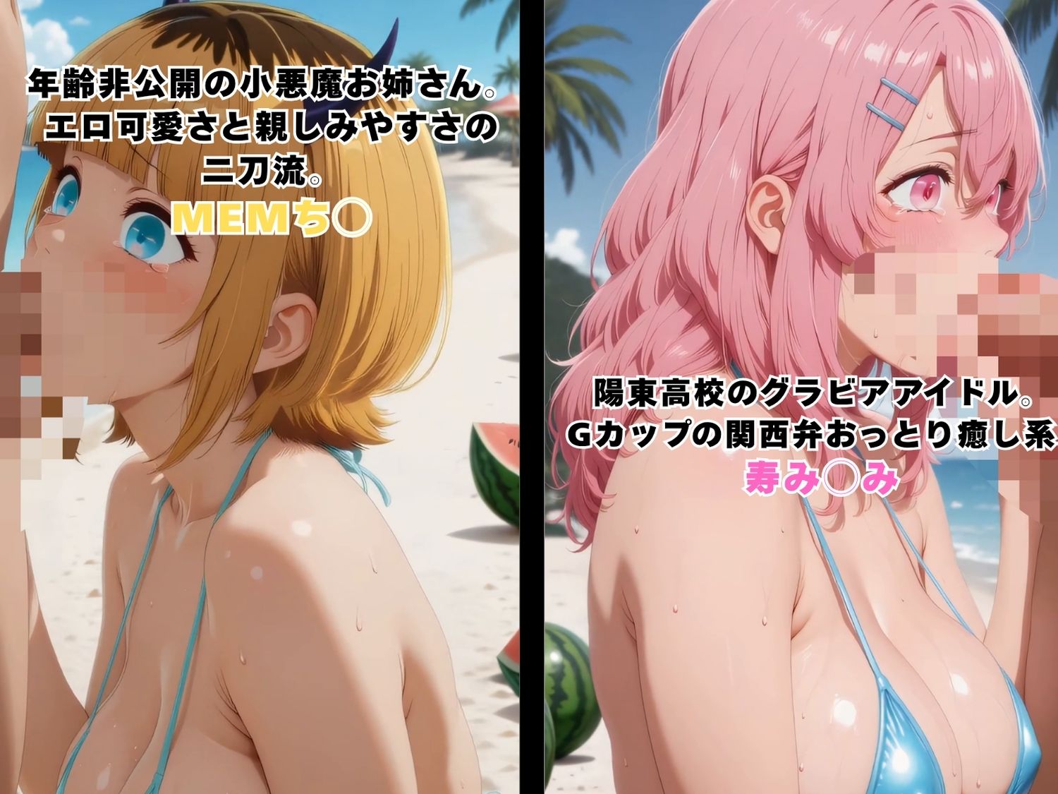 アイドルたちの卑猥なバカンス 〜南国ビーチでエッチなレッスン〜 【動画&イラストセット】のサンプル画像 4
