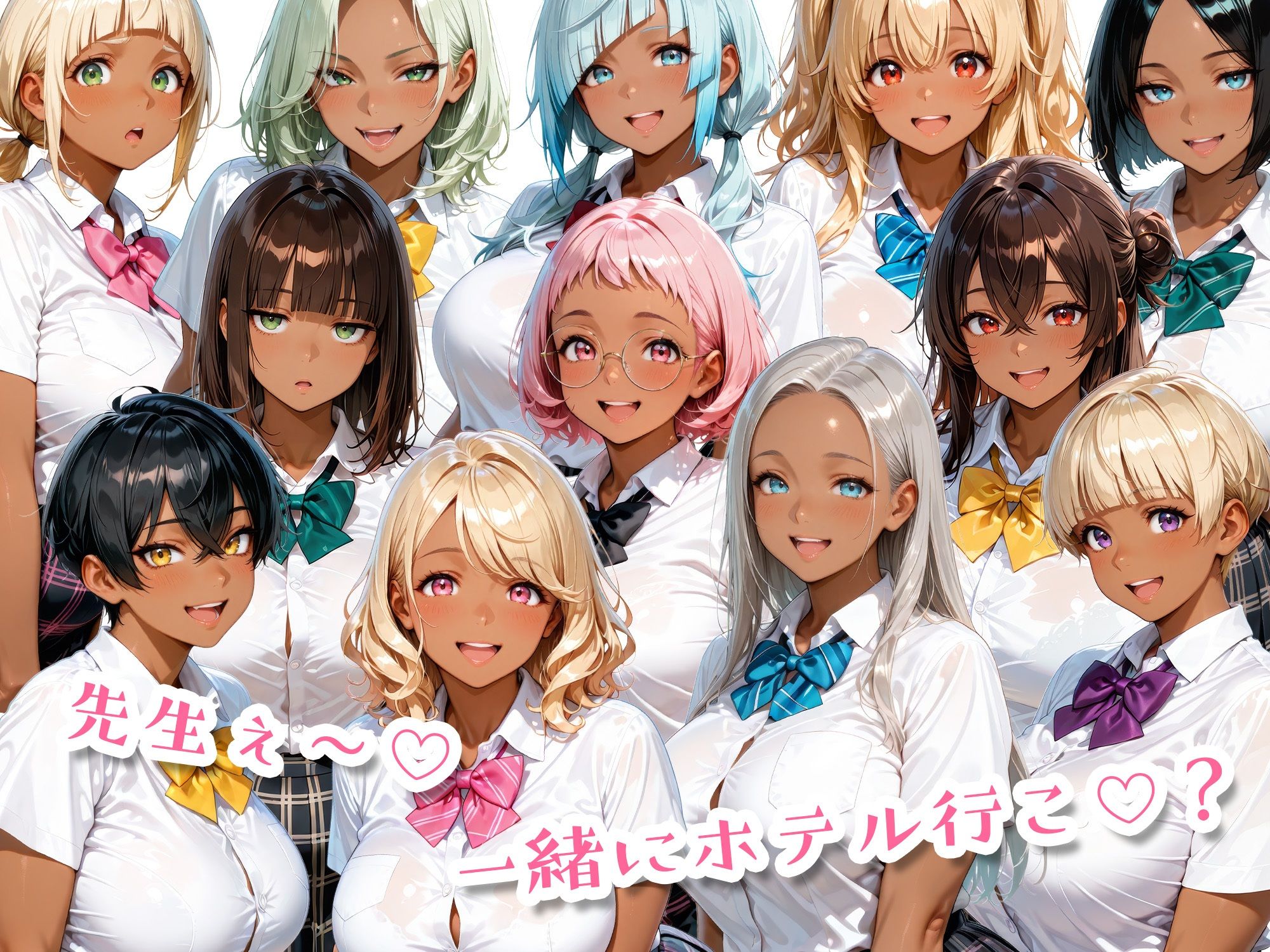 12人のムチムチ黒ギャル生徒と制服プレイ 画像10