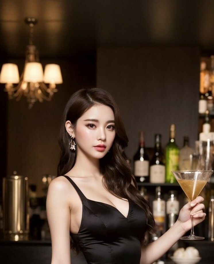 夜に映える黒ドレスの美女133枚の画像7