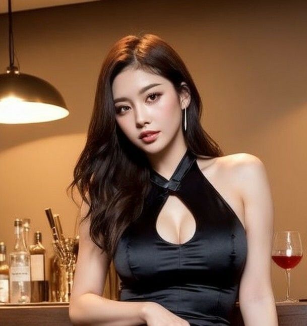 夜に映える黒ドレスの美女133枚の画像9