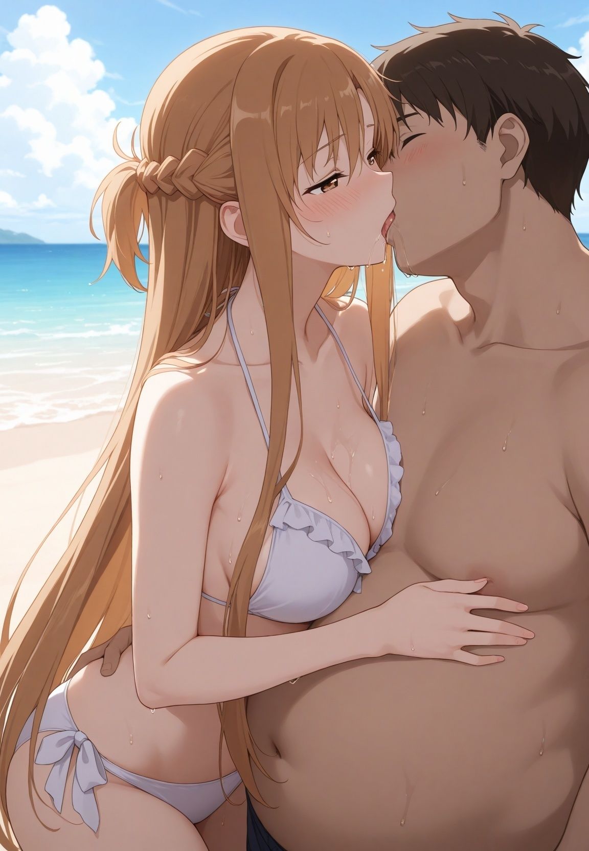 やだぁぁ…！！ 見られてるのにイッちゃう…！！ 俺の彼女は露出狂 ソ〇ドアート・オンラインのサンプル画像 6