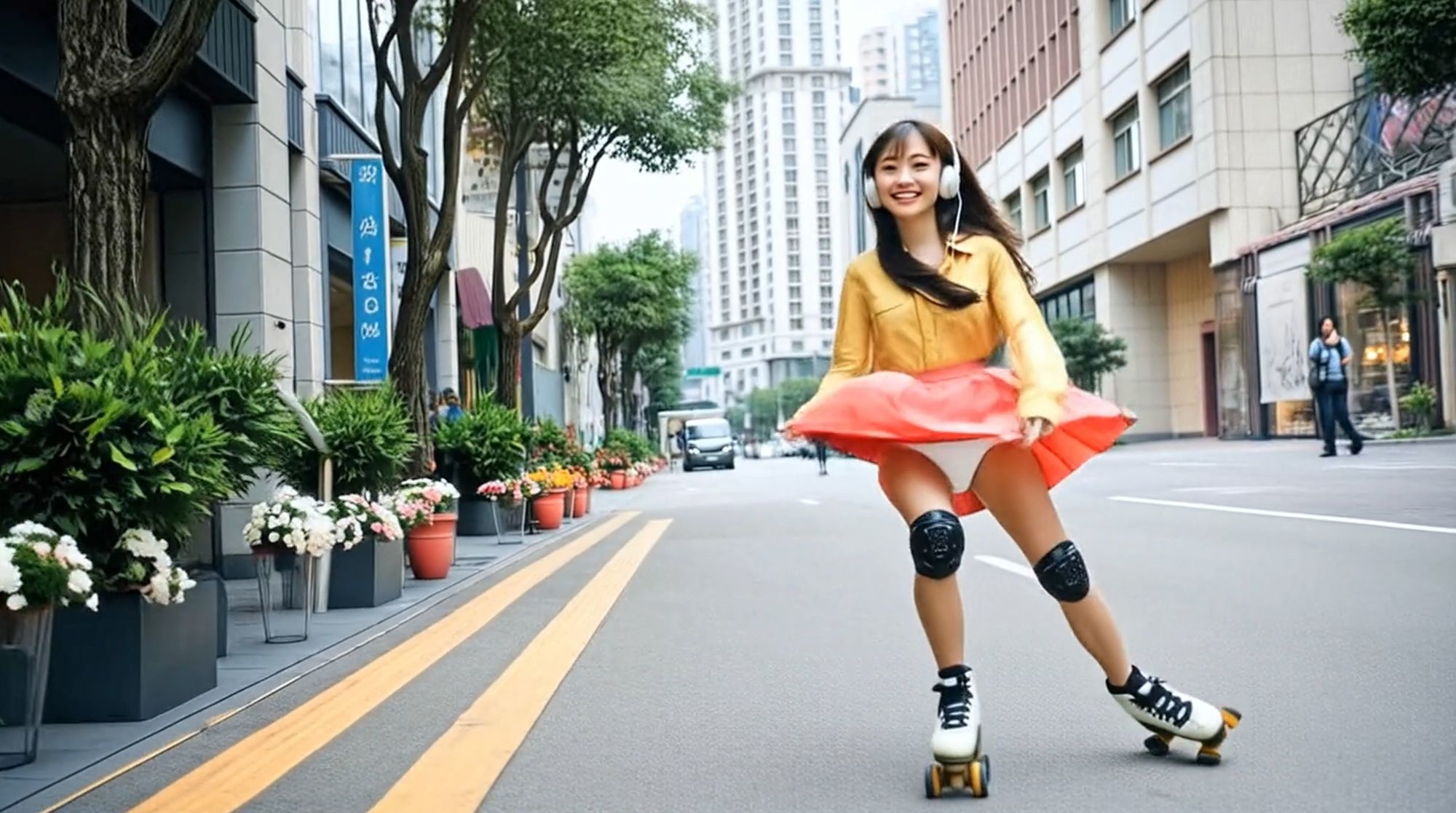妄想25 生パンでローラースケートするギャル AI生成動画のサンプル画像 6