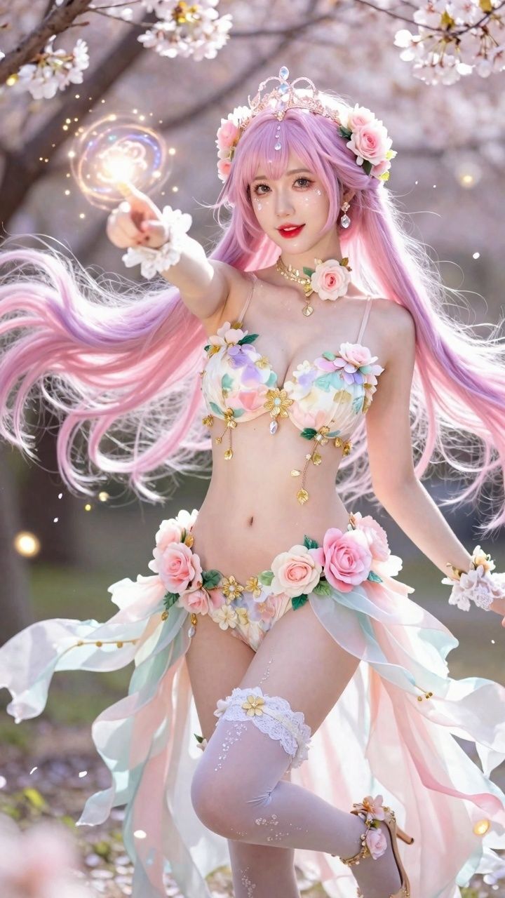 【AIコスプレ美女アイドルシリーズ #005 MV & 写真集】〜Me or the Flowers / 星乃音ぴこ〜のサンプル画像 1