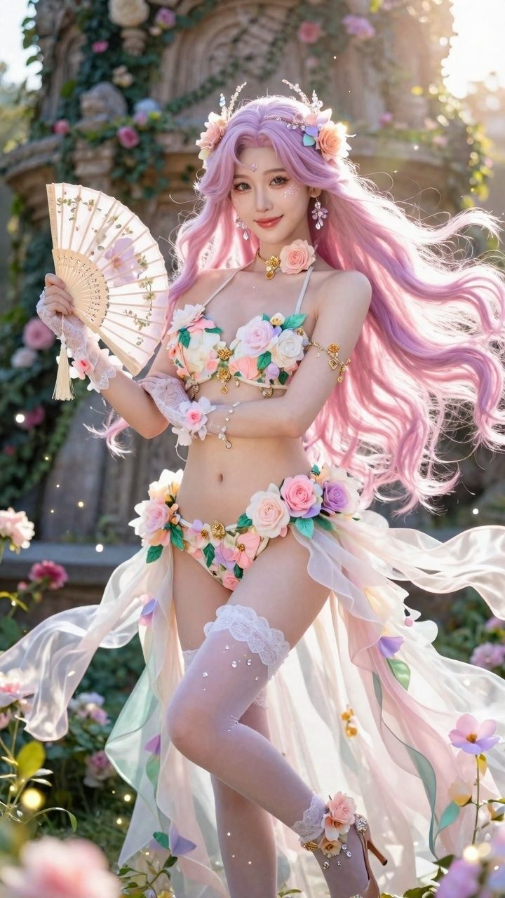 【AIコスプレ美女アイドルシリーズ #005 MV & 写真集】〜Me or the Flowers / 星乃音ぴこ〜のサンプル画像 2