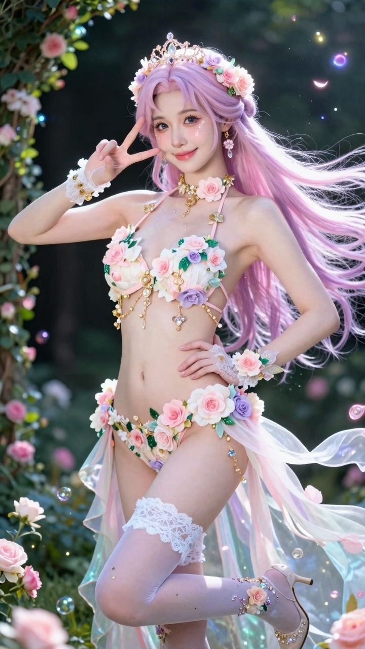 【AIコスプレ美女アイドルシリーズ #005 MV & 写真集】〜Me or the Flowers / 星乃音ぴこ〜のサンプル画像 3