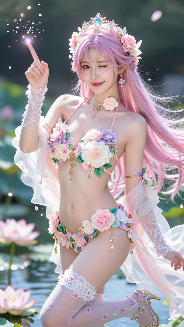 【AIコスプレ美女アイドルシリーズ #005 MV & 写真集】〜Me or the Flowers / 星乃音ぴこ〜のサンプル画像 4