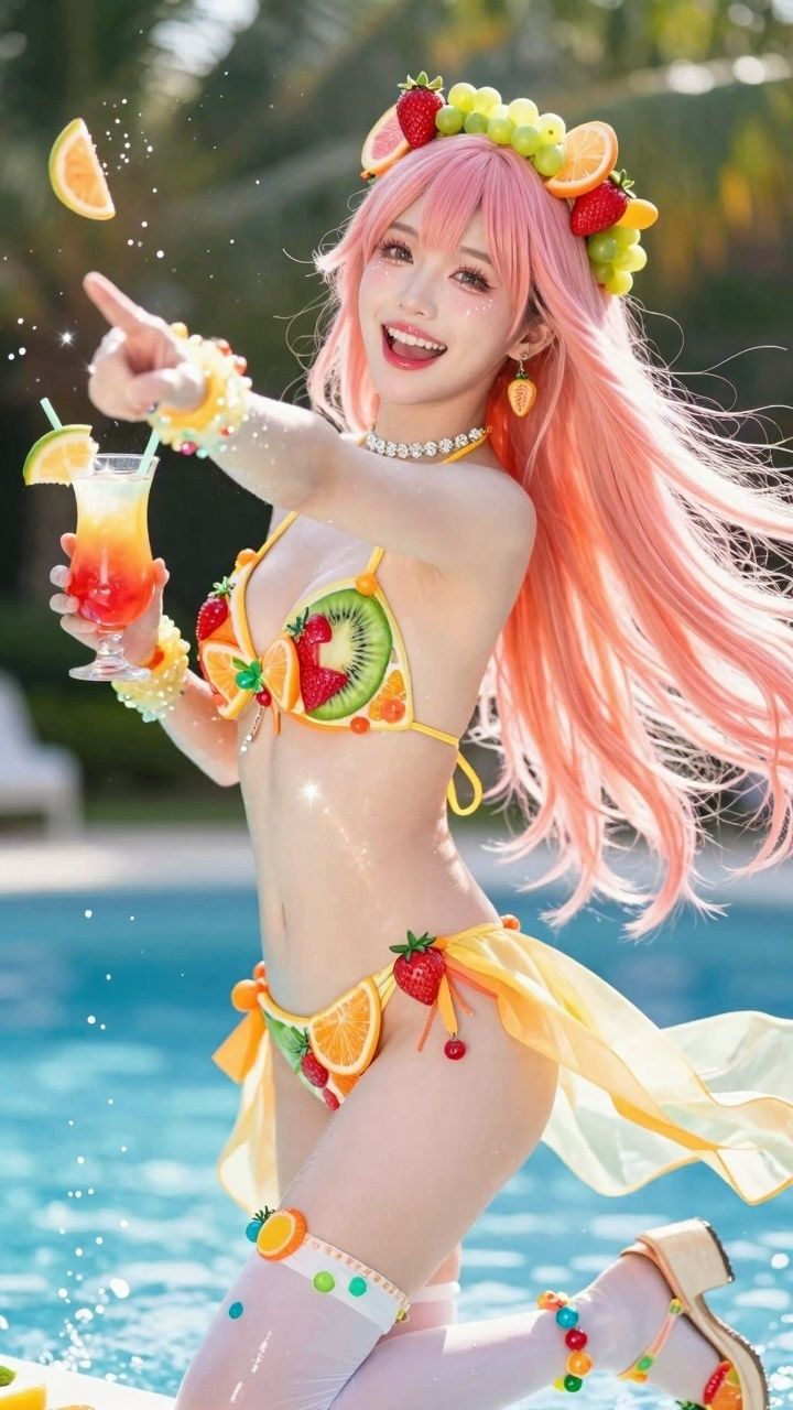 【AIコスプレ美女アイドル #006 MV & 写真集】ー星乃音ぴこ ー Fresh Fruit Loveのサンプル画像 1