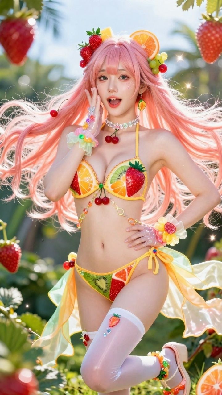 【AIコスプレ美女アイドル #006 MV & 写真集】ー星乃音ぴこ ー Fresh Fruit Loveのサンプル画像 2