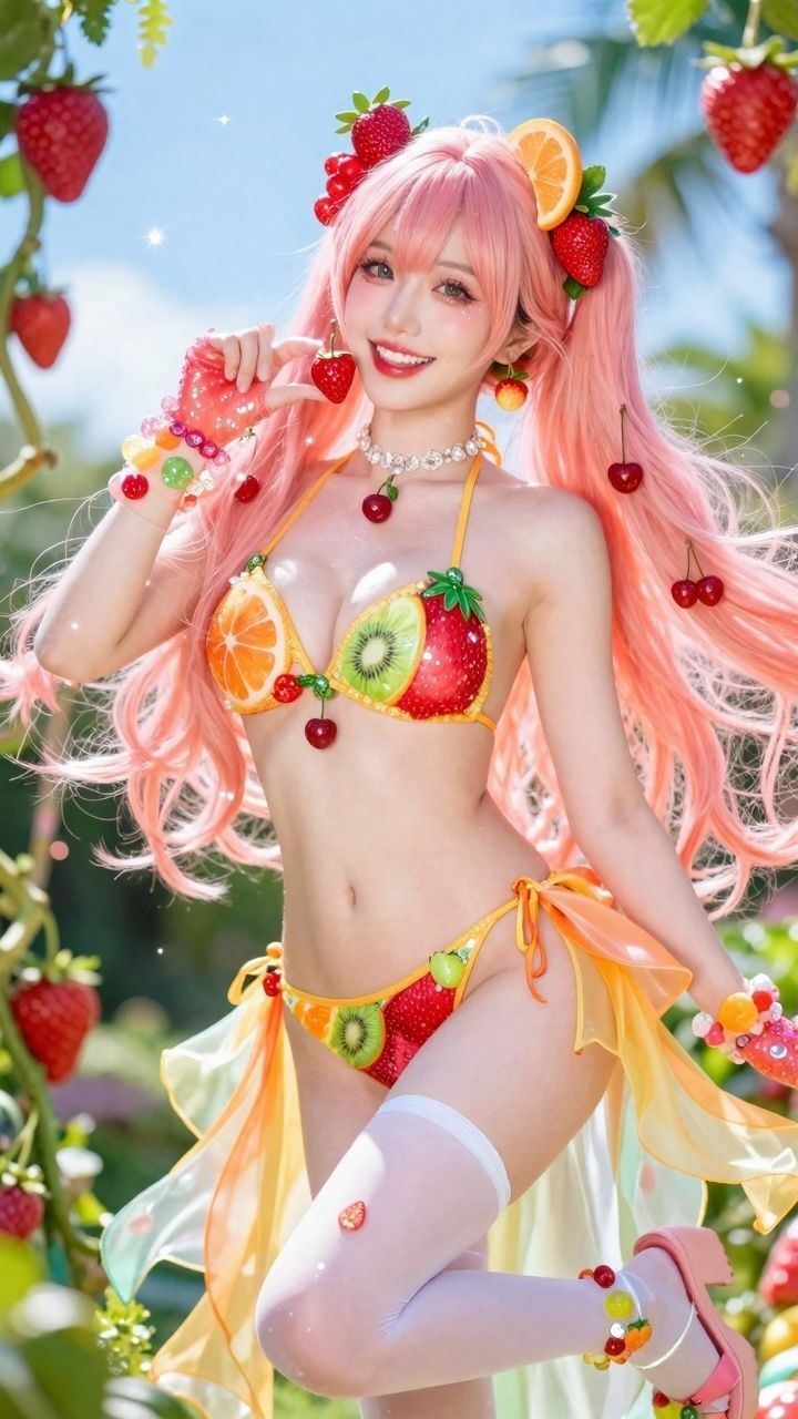 【AIコスプレ美女アイドル #006 MV & 写真集】ー星乃音ぴこ ー Fresh Fruit Loveのサンプル画像 3