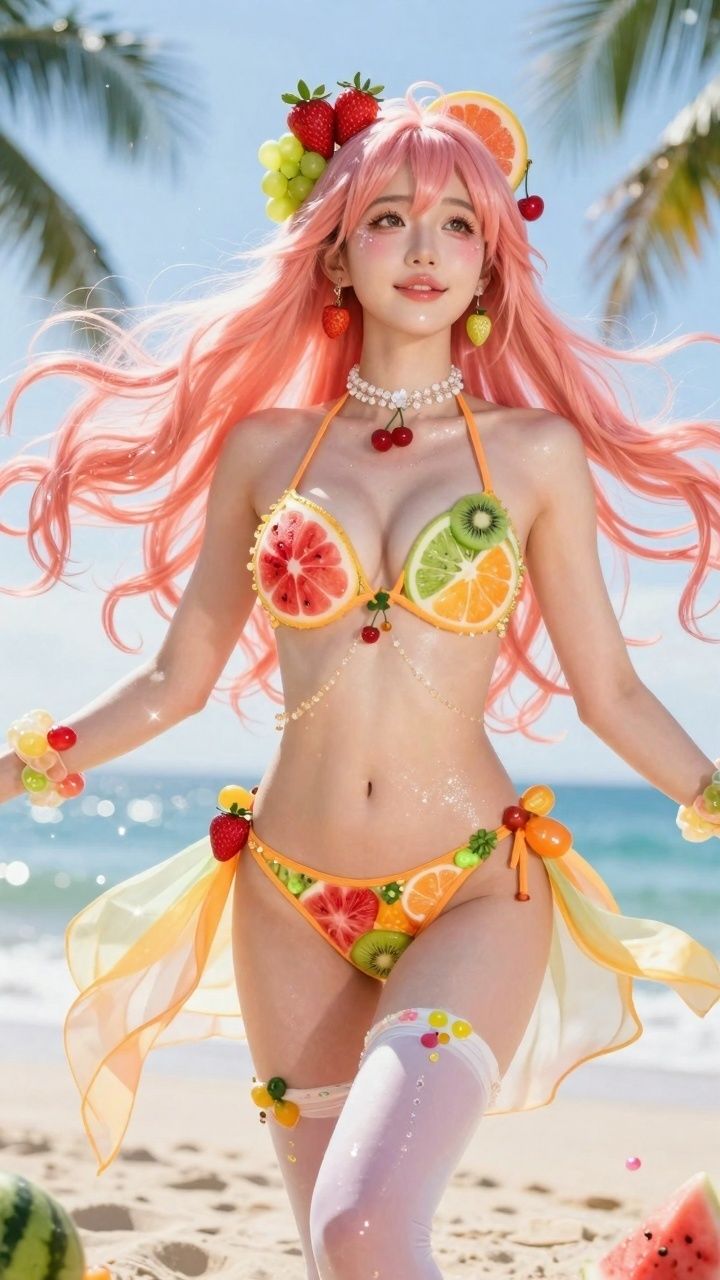 【AIコスプレ美女アイドル #006 MV & 写真集】ー星乃音ぴこ ー Fresh Fruit Loveのサンプル画像 4