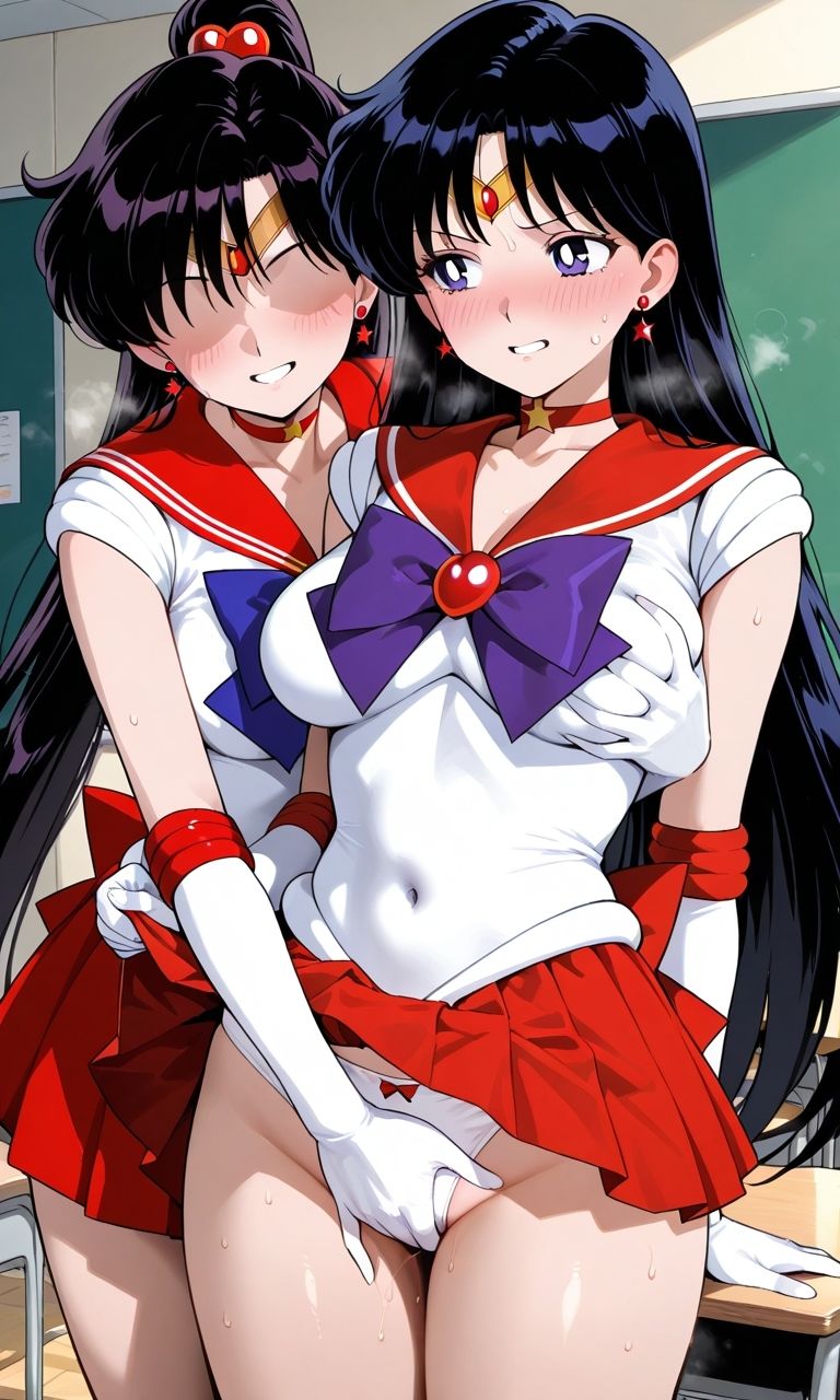 セーラー戦士が悪の美少女戦士にふたなり乱暴される(おまけCG付き)のサンプル画像 5
