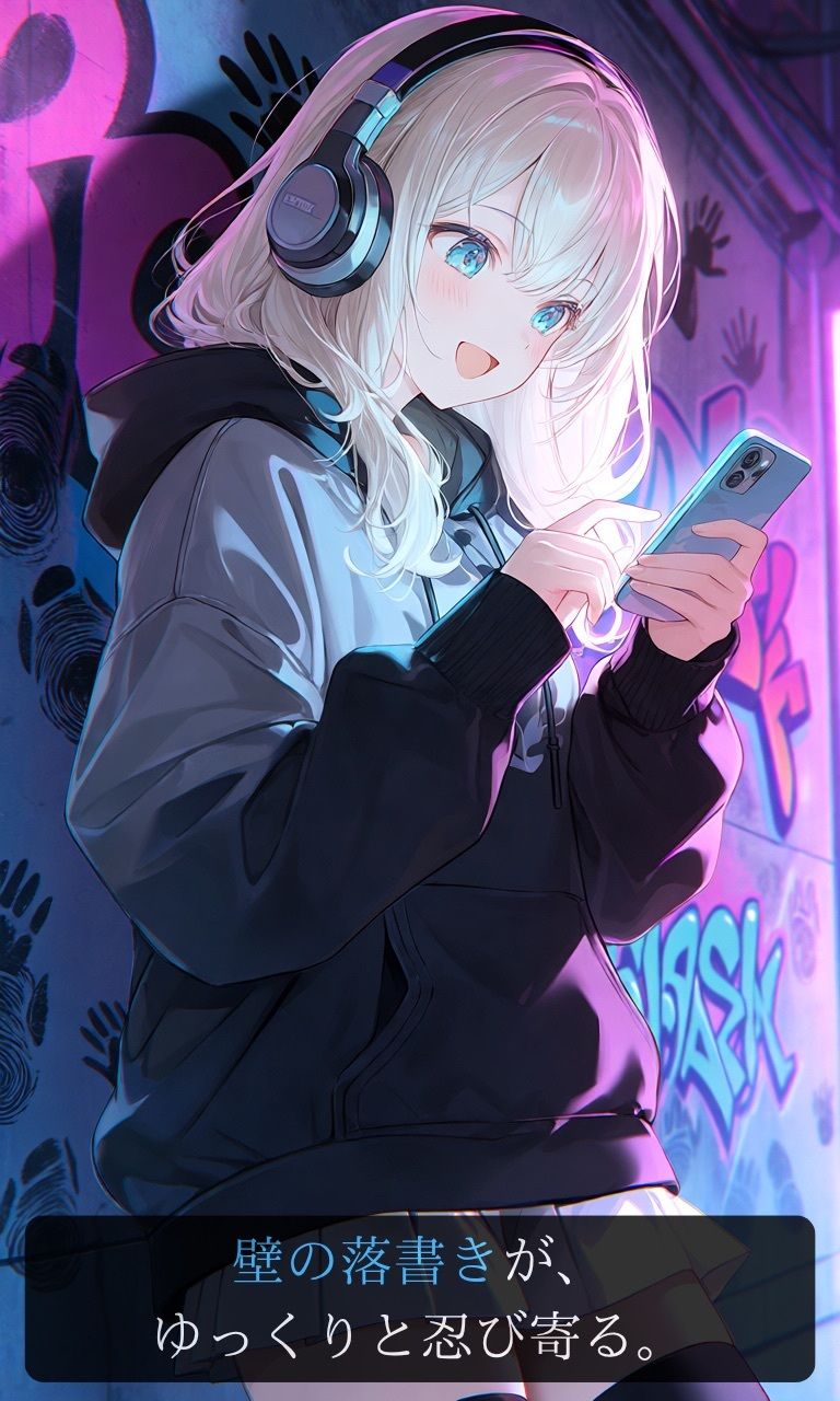 【豪華版】ダーク・グラフィティ-ストリート系少女、黒い落書きに呼吸を奪われる裏路地-【ニーソックス/首絞め/拘束/絶対領域/美少女】のサンプル画像 3