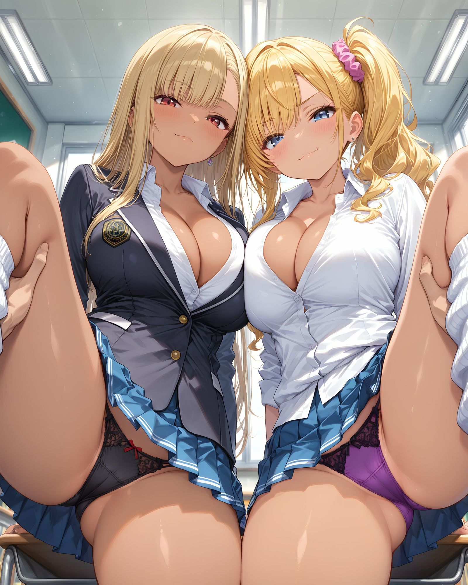 超ミニスカ女学園 番外編3〜パンツ丸見え黒ギャルJKのパンチラ観察したり、見抜きしたり、射精のお手伝いしてもらうイラスト集〜のサンプル画像 5