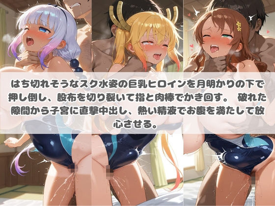 クソかわいい水着巨乳ヒロインを夏休みに孕ませ中出しした記録 小〇さんちのメイドラゴン2のサンプル画像 2