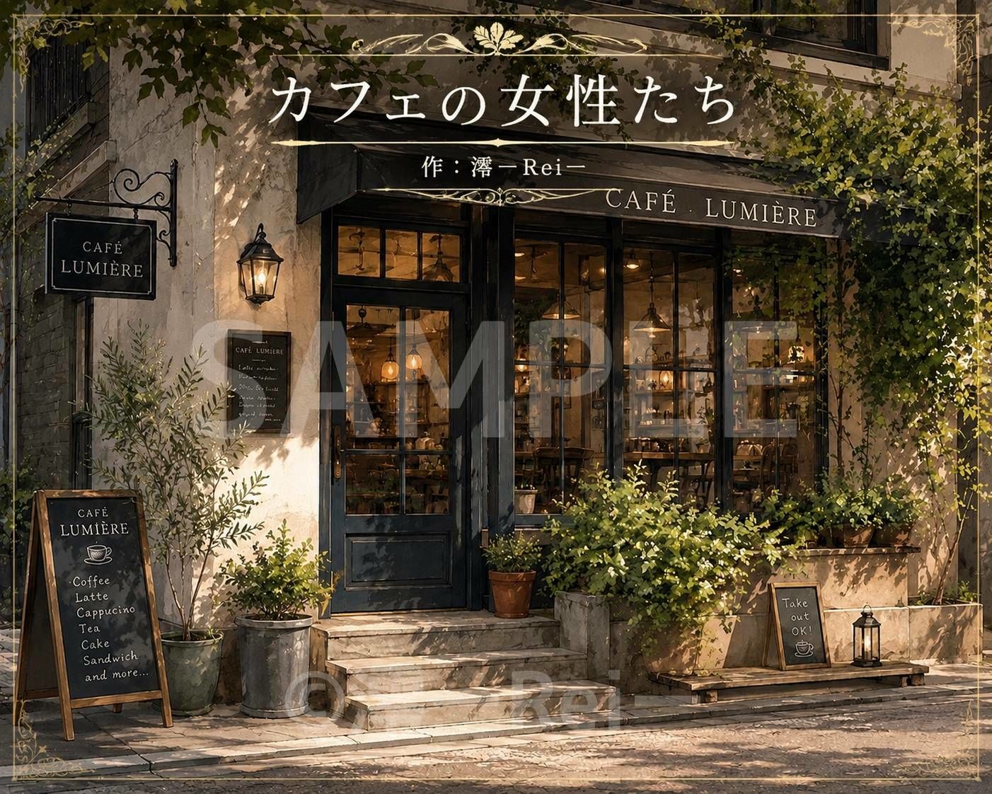 カフェの女性たちのサンプル画像 1