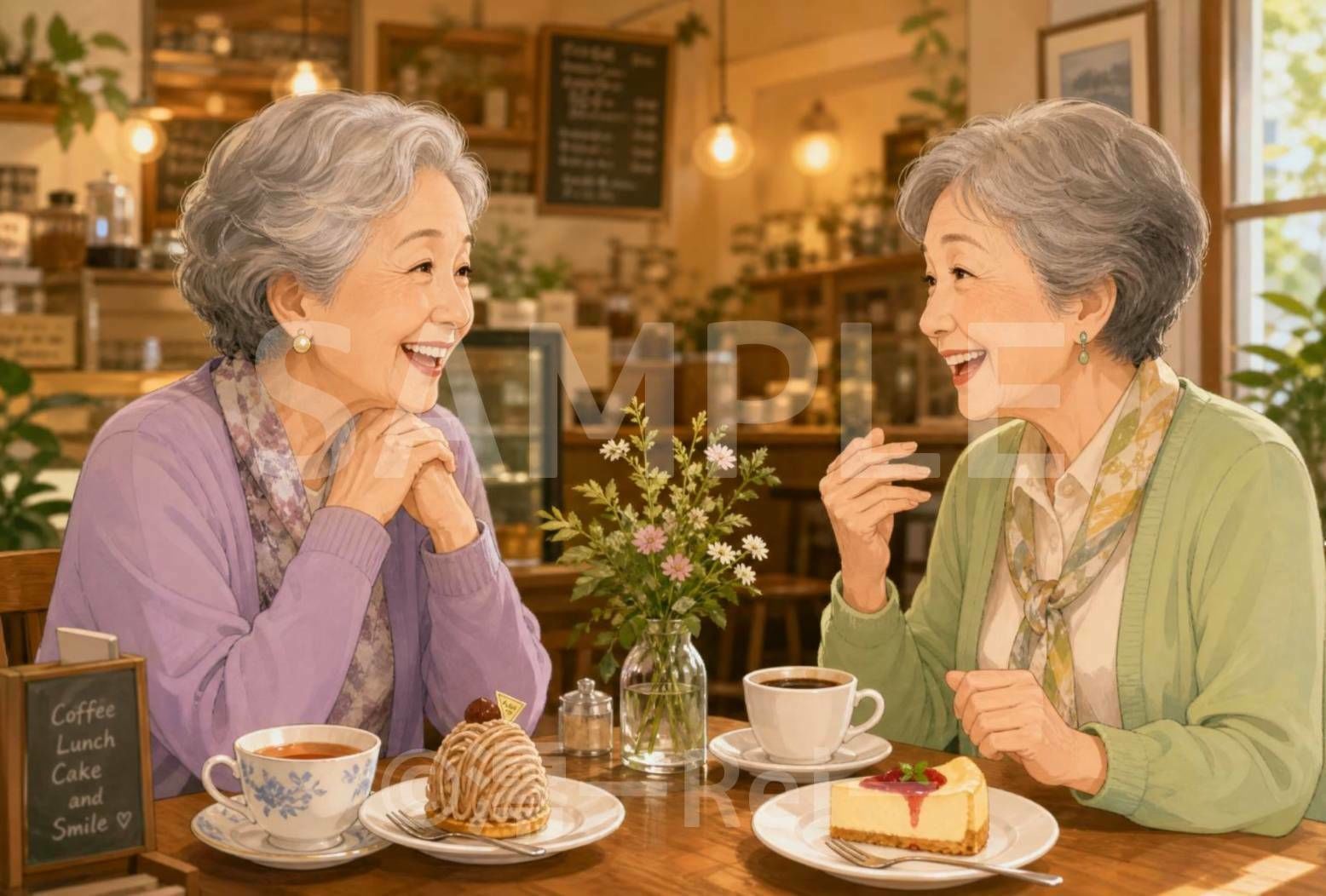カフェの女性たちのサンプル画像 6