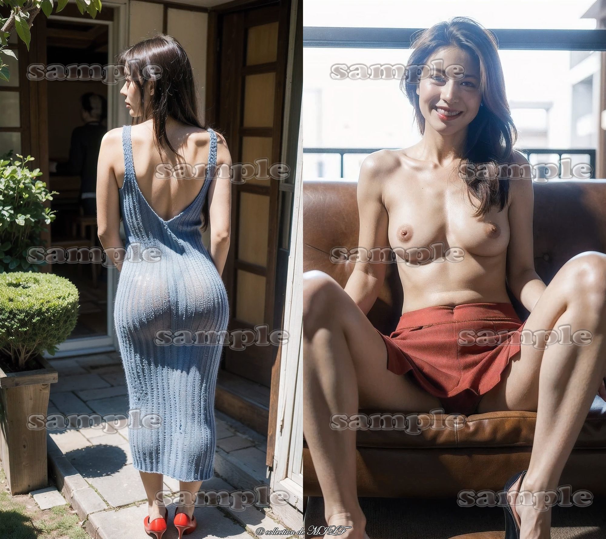 【AIグラビア】熟女のヒップとトップレス姿のサンプル画像 6