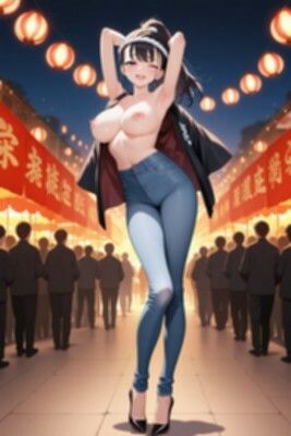 ★SEX有★【裸ジーンズ女子14】裸ジーンズ女子と夏祭りのサンプル画像 2