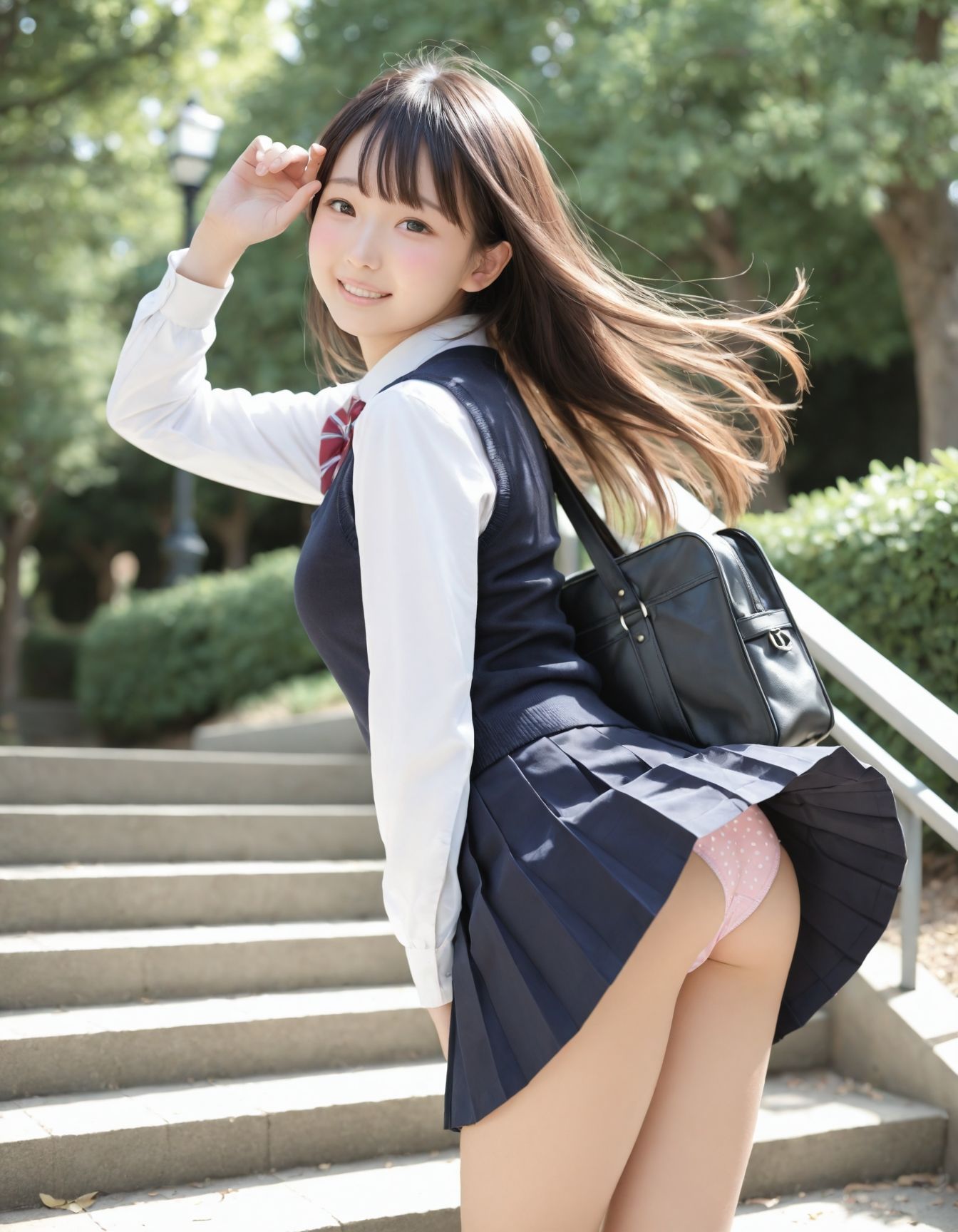 制服パンチラ part-3【風】のサンプル画像 4