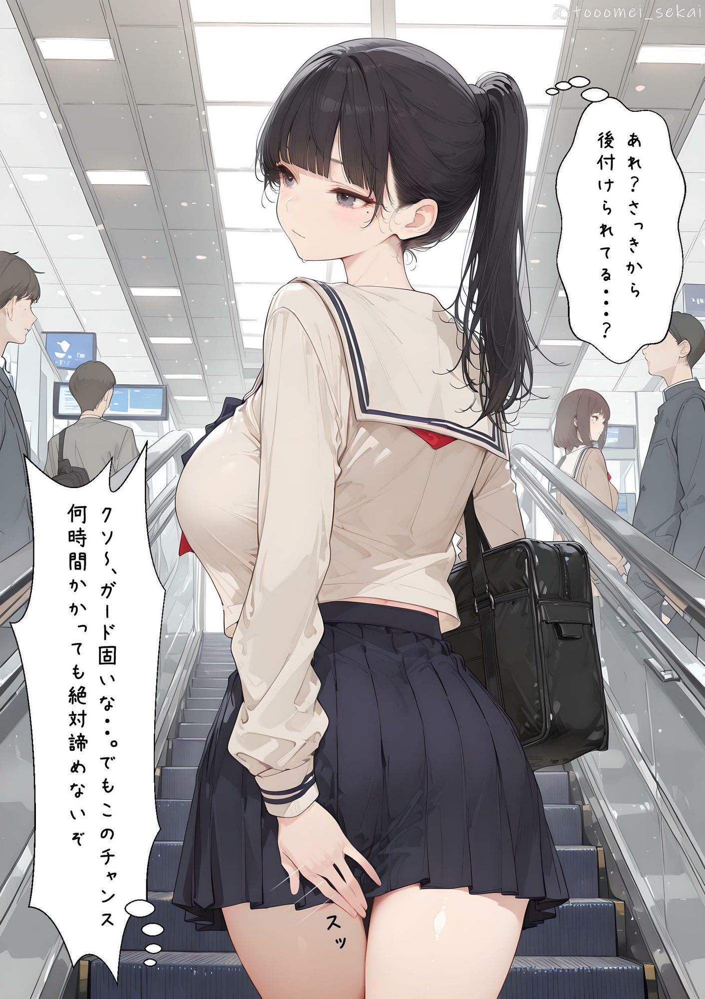 清楚系なのにKカップおっぱいの爆乳JKのイラスト集のサンプル画像 2