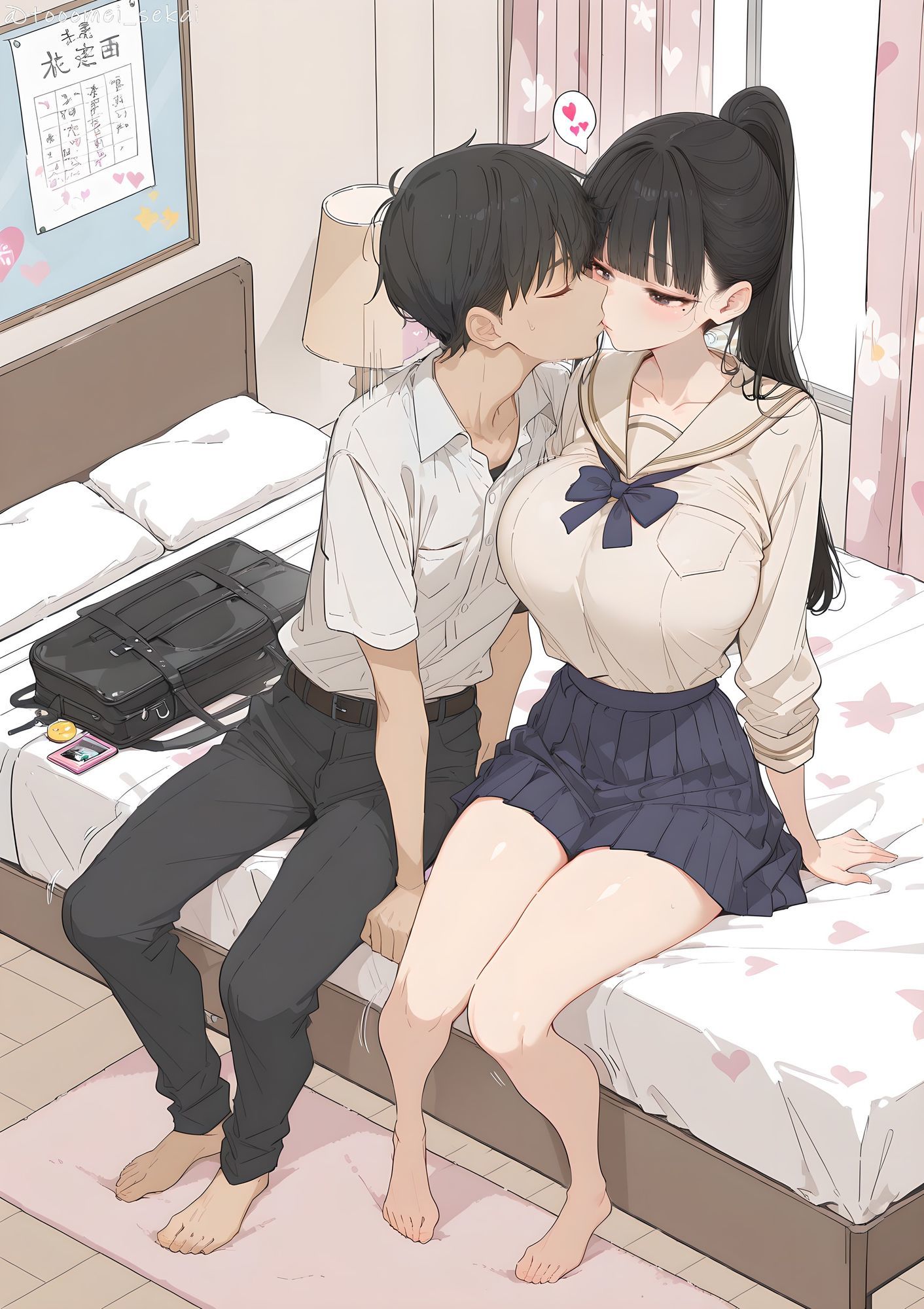 清楚系なのにKカップおっぱいの爆乳JKのイラスト集のサンプル画像 4