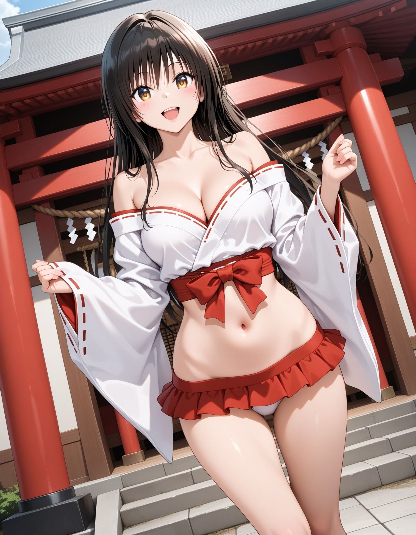 キモ爺に犯●れた巫女少女のサンプル画像 1