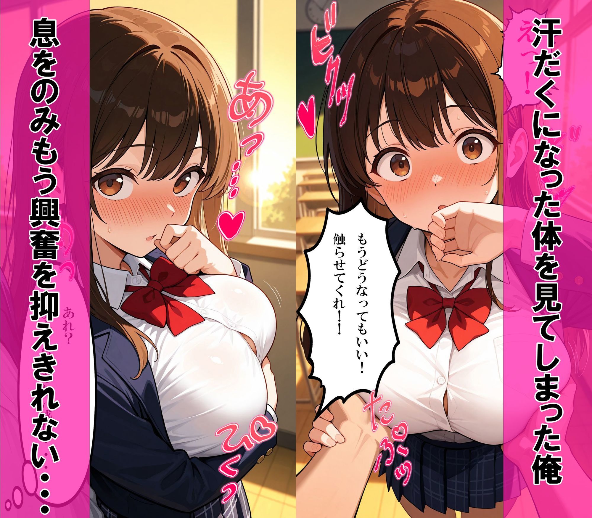 【セリフ付き】巨乳女子校生が激イキ汗だく生ハメ〜我慢できずに発情メス堕ち〜のサンプル画像 2