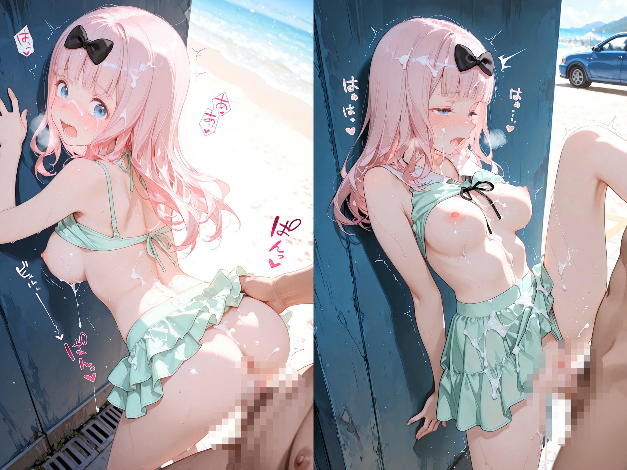 【4K動画付き】ヒロインと海辺の誘惑:藤原ち〇編 かぐや様は告〇せたい 4K高画質のサンプル画像 6