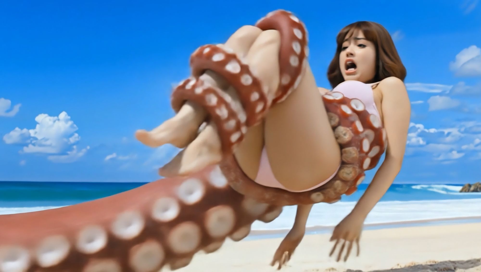 巨大触手 VS 巨乳グラドルのサンプル画像 6
