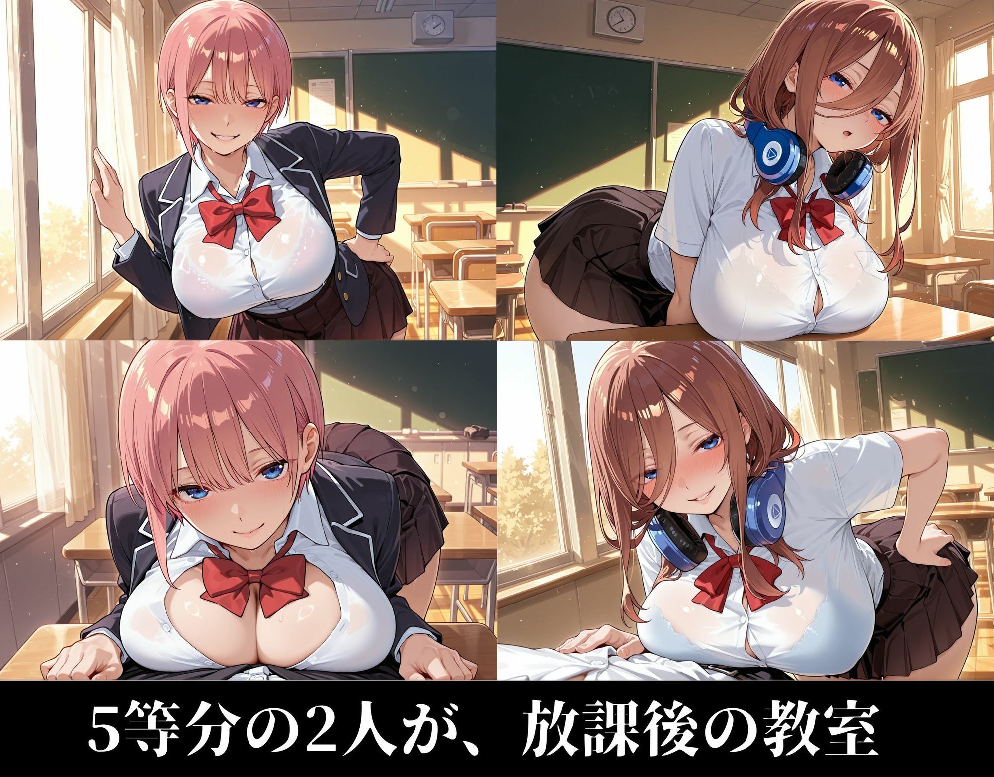 五等分の白濁 〜〇花と〇玖 放課後濃厚ぶっかけ〜のサンプル画像 4
