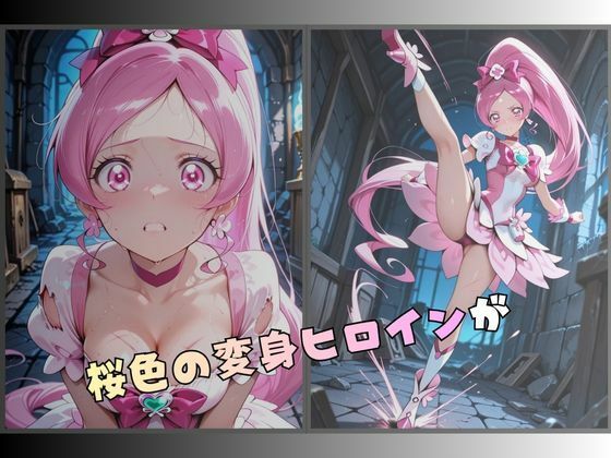拘束された桜色の変身ヒロインのサンプル画像 1