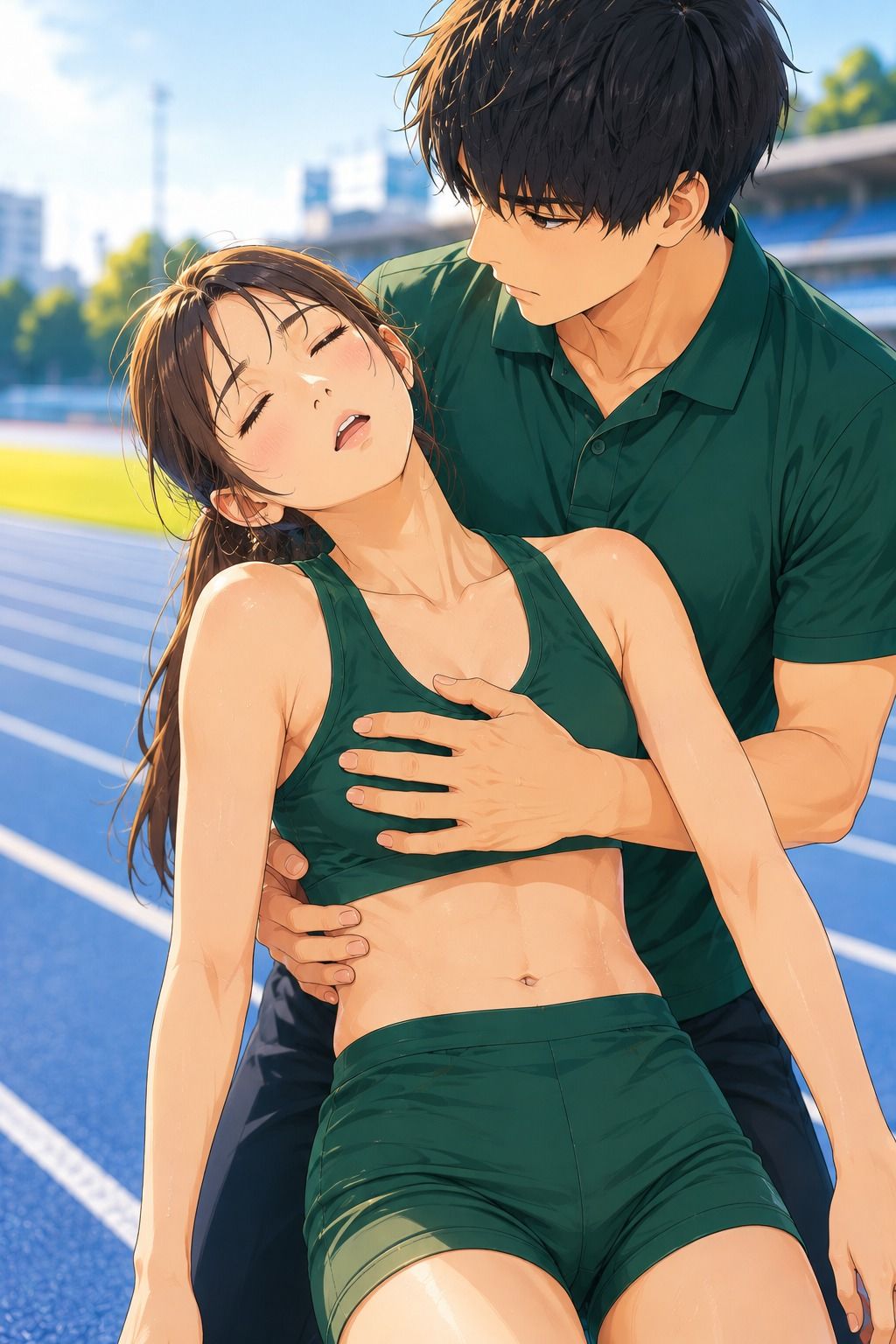 【CG】女子陸上部員のおっぱいを支える男子マネージャーたち!の画像2