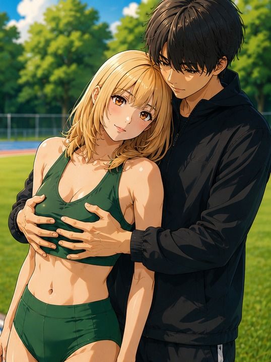 【CG】女子陸上部員のおっぱいを支える男子マネージャーたち!の画像3