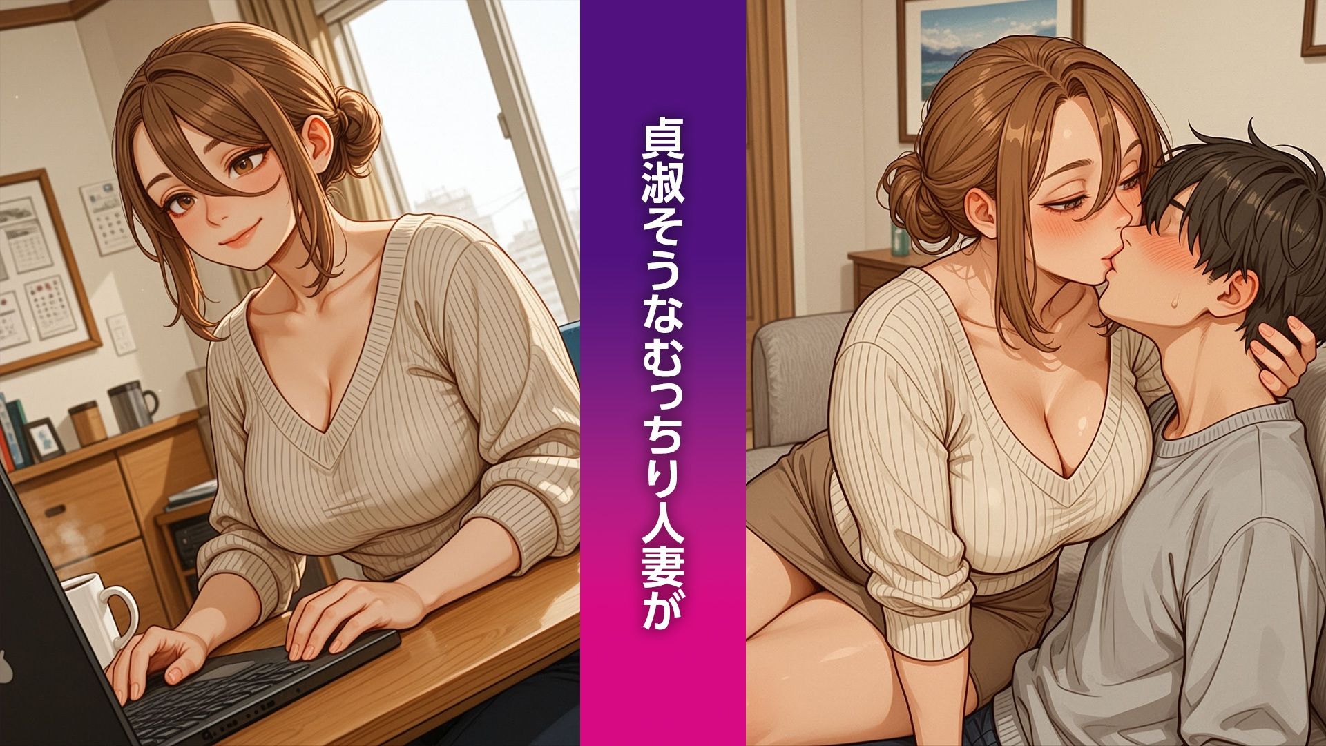むっちり人妻MILFの紳士向けイラスト集(135枚)のサンプル画像 1