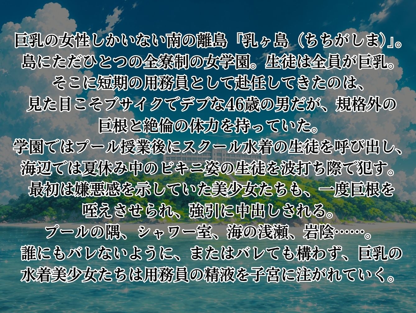巨乳しかいない離島の女学園で水着美少女たちと中出しセックス集のサンプル画像 1