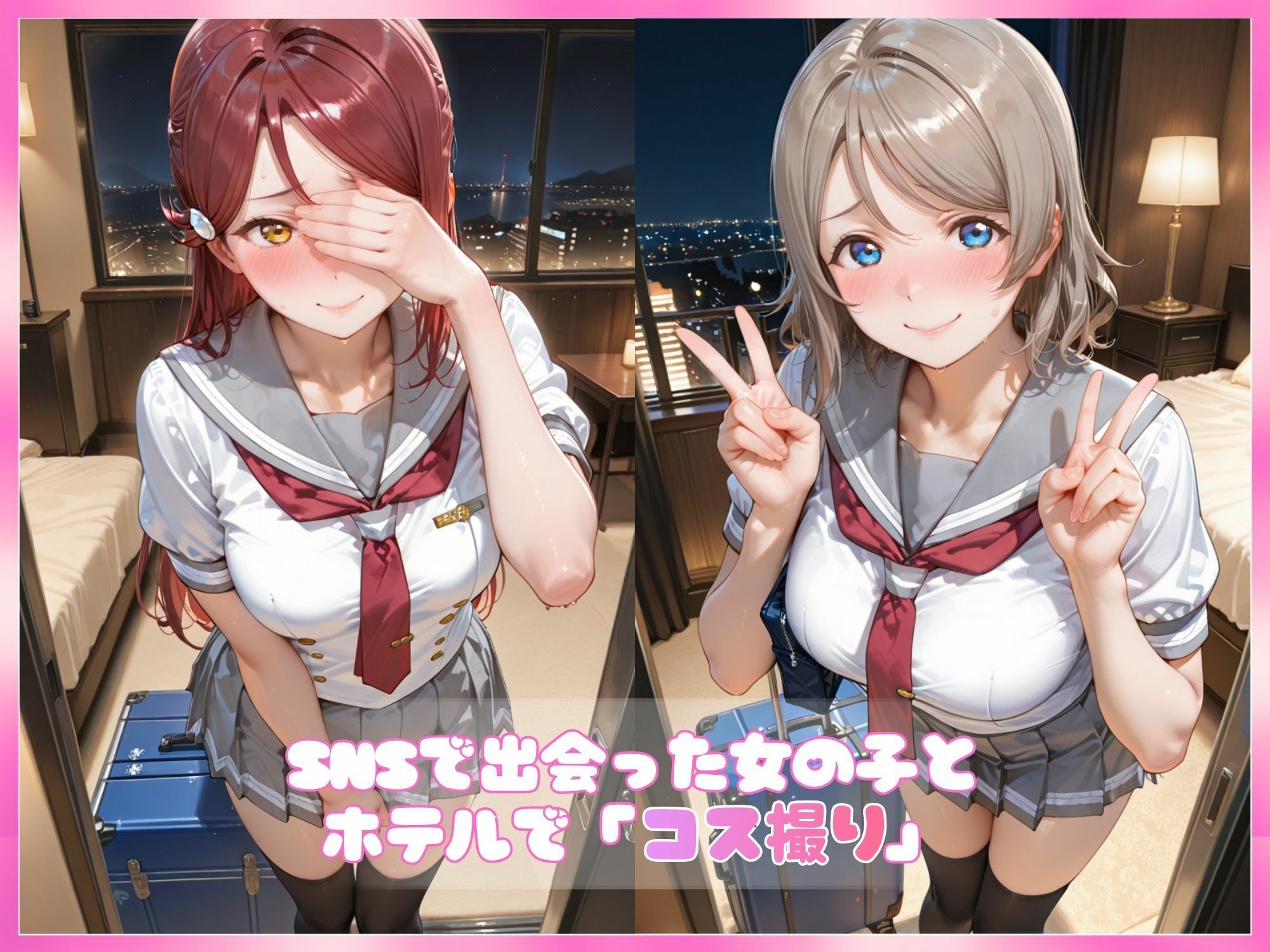 コスプレ撮るだけの約束だったのにオフパコされちゃった。 【〜り○＆よ○〜】のサンプル画像 1
