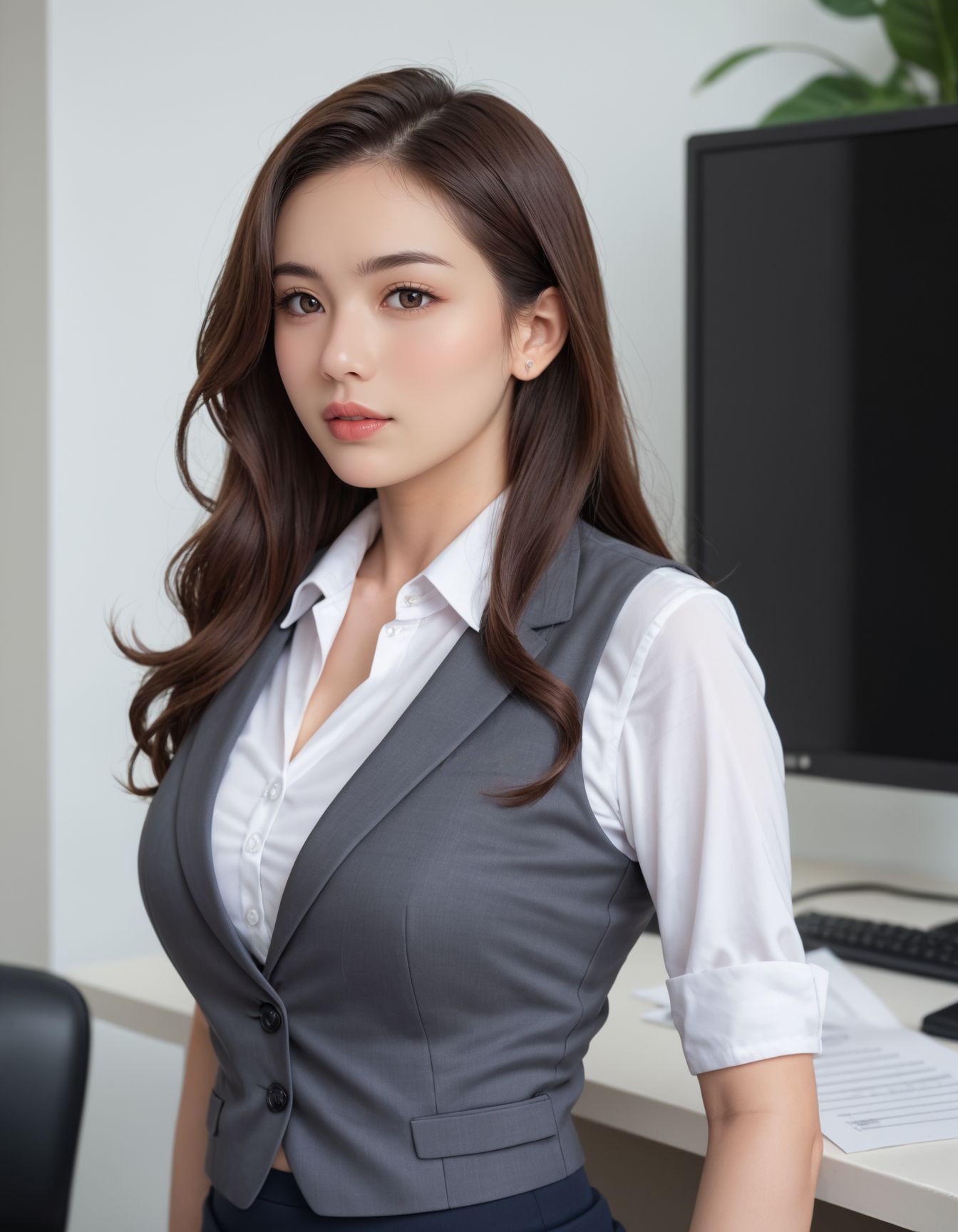 丸の内で働くマジメな黒髪OLさん 企業戦士(オジ)のスッキリ用員説のサンプル画像 2