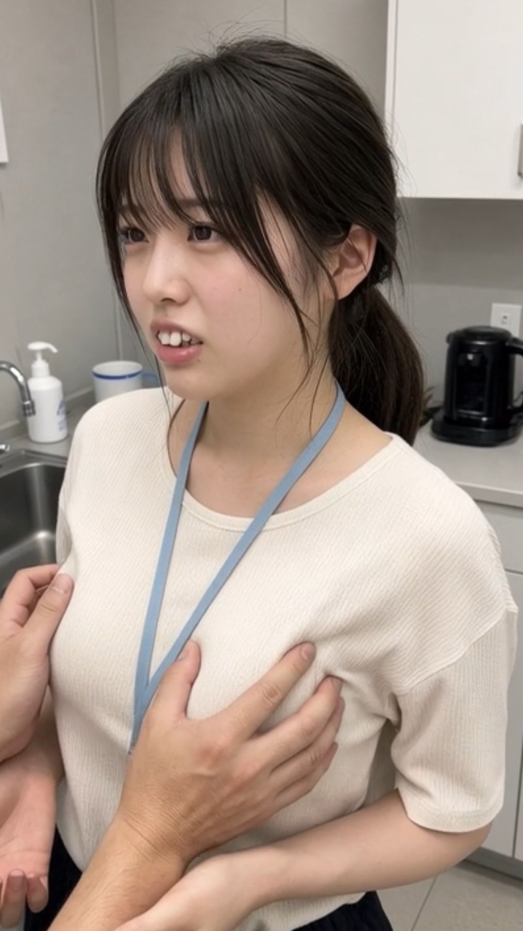 新入社員2 給湯室 課長 先輩 いたずら 不倫 セクハラ ブラジャー パンティ OL 職場のサンプル画像 6