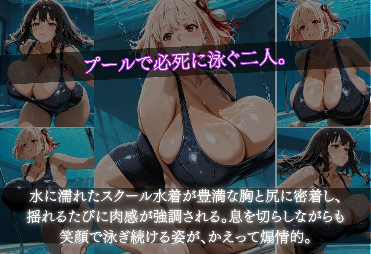 錦木ちさと&井ノ上たきな 特別補修でスク水爆乳を堕とすのサンプル画像 2