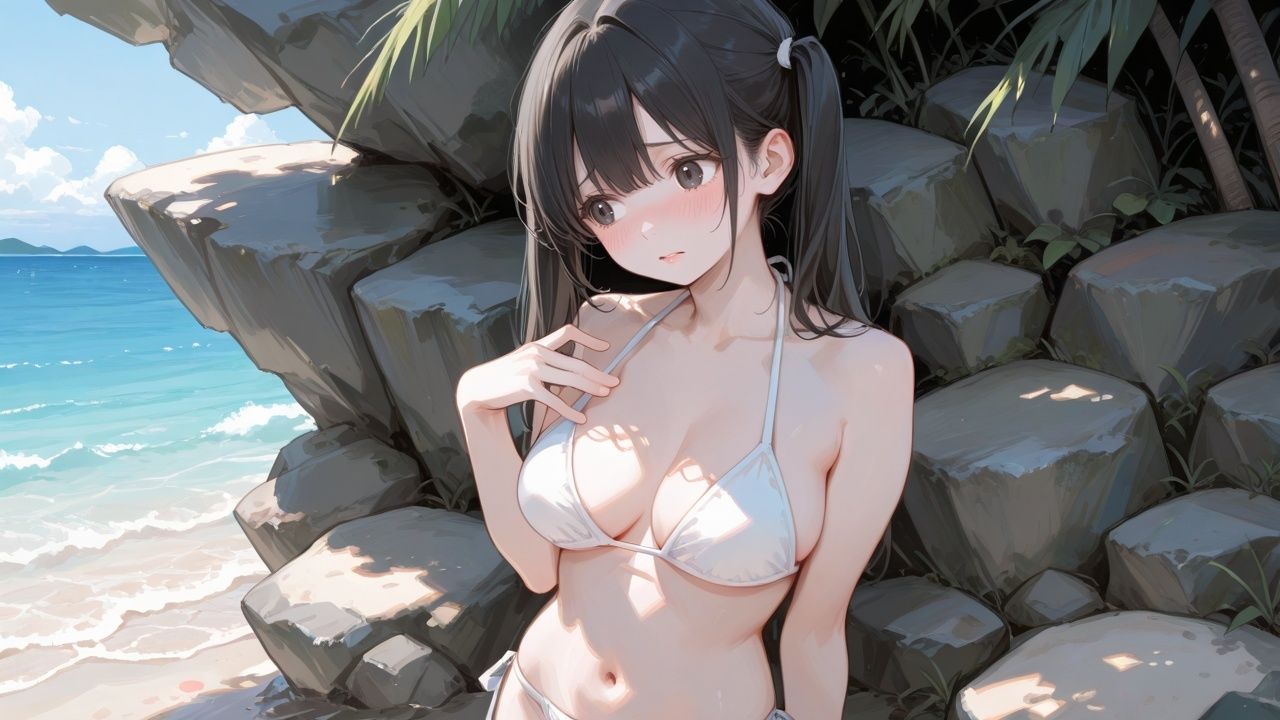 秘密の夏の思い出〜岩陰に隠れて大声で青姦SEXしちゃった夏〜のサンプル画像 6