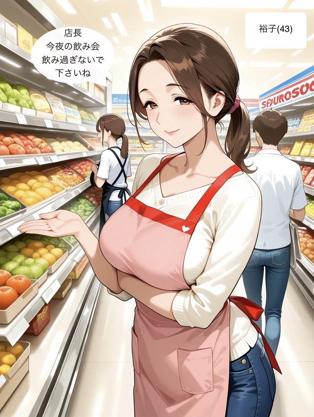 スーパーで働くパート美人妻のサンプル画像 4