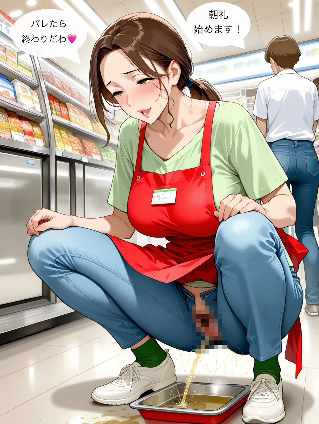 スーパーで働くパート美人妻のサンプル画像 5