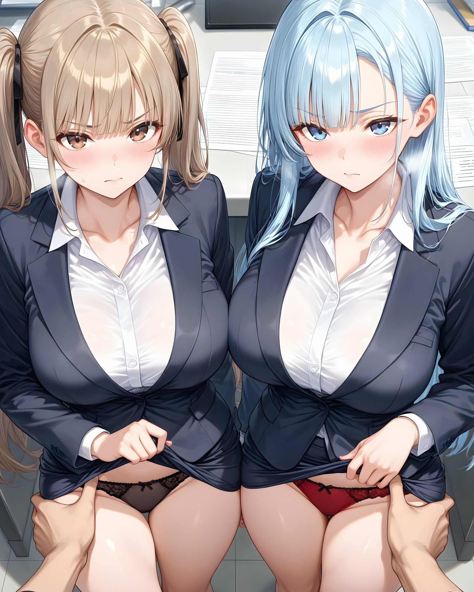 超ミニスカOL 番外編〜パンツ丸見え部下OL達のパンチラ観察したり、見抜きしたり、射精のお手伝いしてもらうイラスト集〜のサンプル画像 6