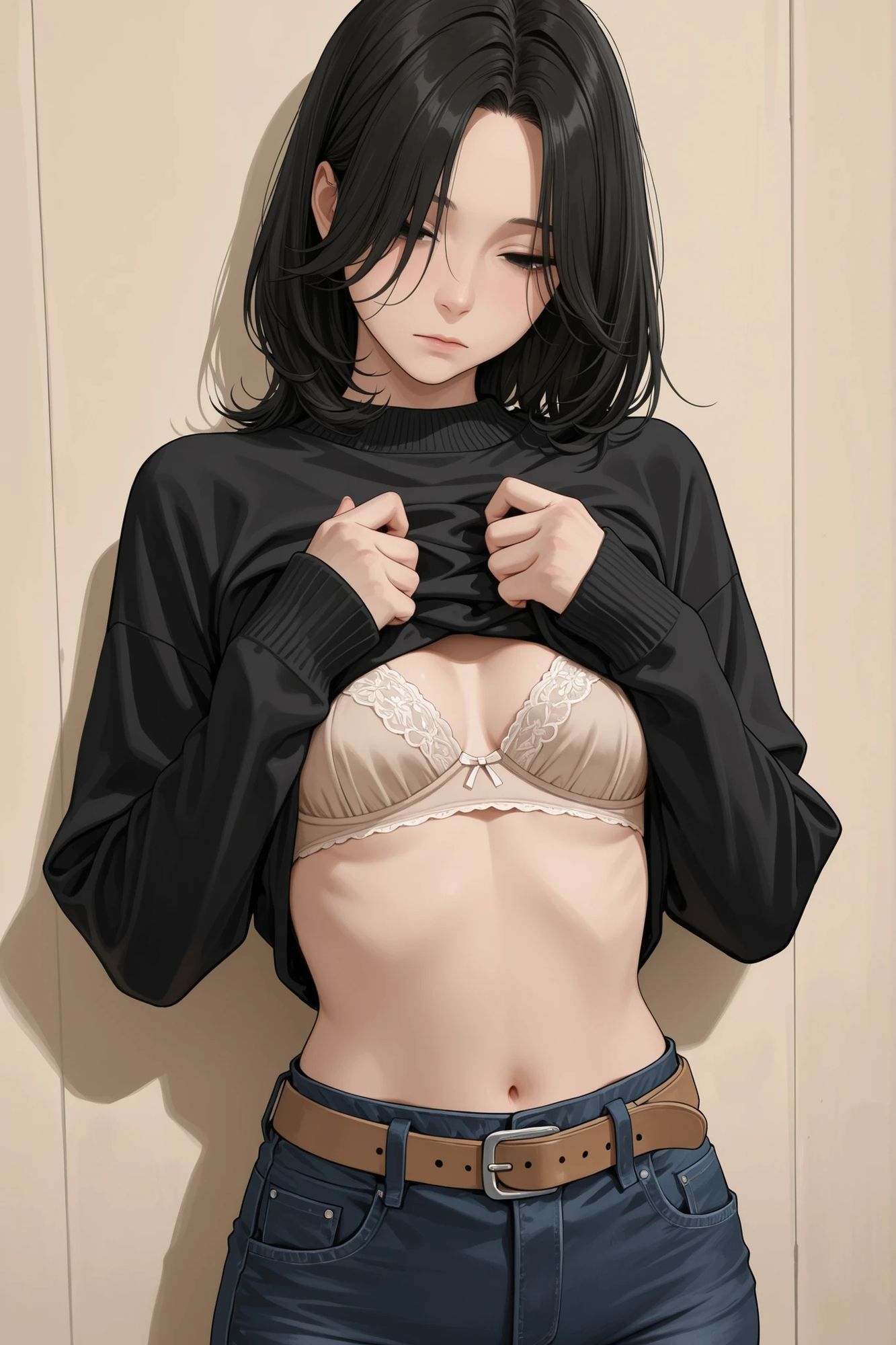 【AIイラスト集】クール系人妻メイド美香の日常〜言いなりファッションショー〜のサンプル画像 2