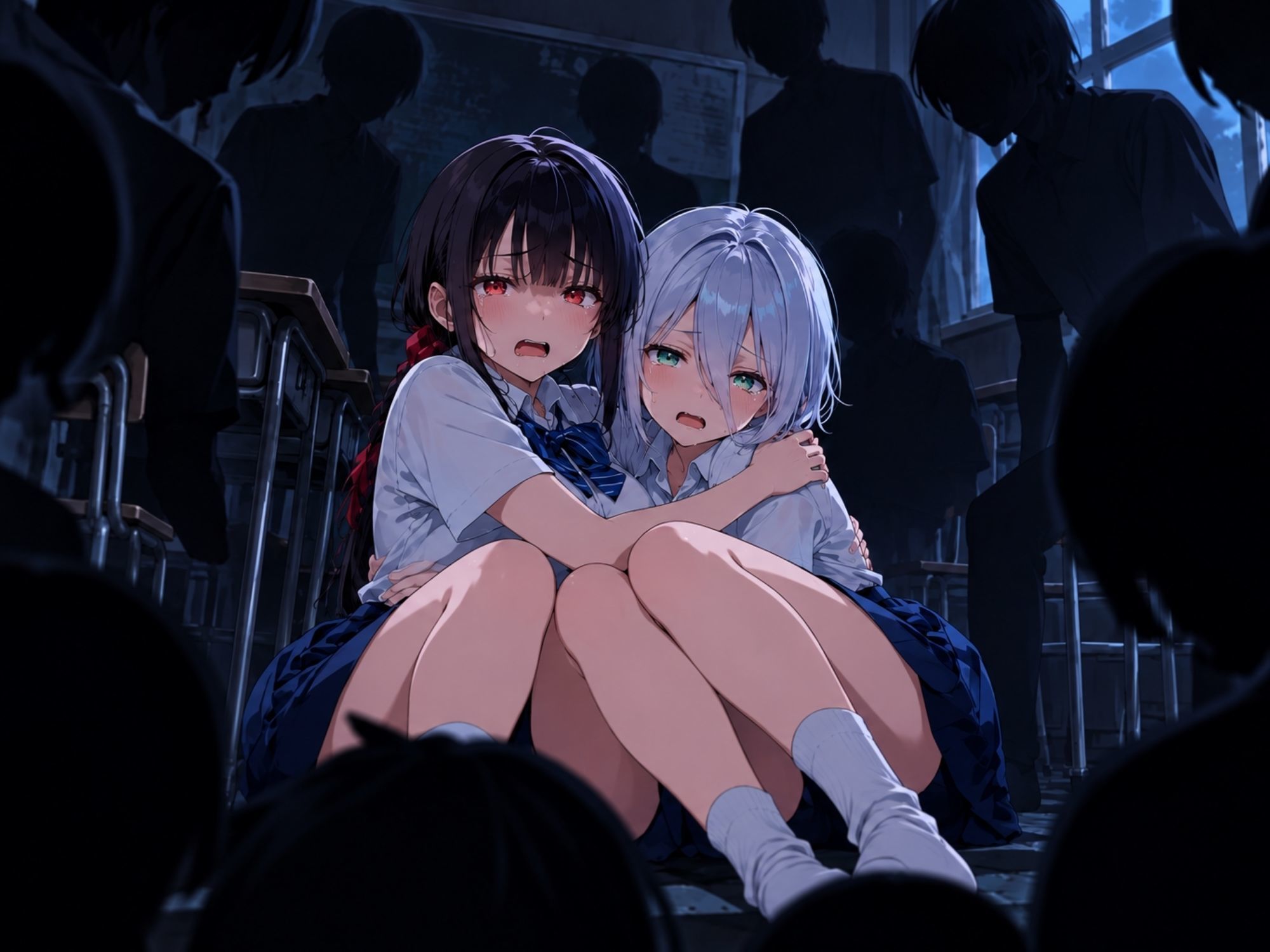2人の狙われたJK 性奴●化計画【総集編】【セリフ付き】（真白・黒羽） 画像8