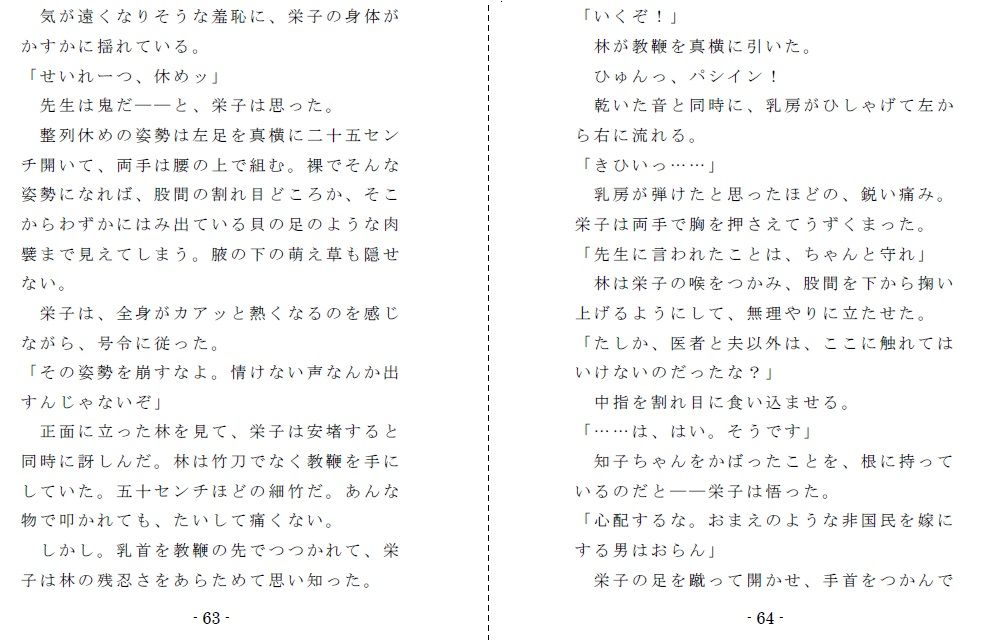 サンプル画像4:非国民の烙淫:前編（強制露出と娼婦教育） [作品ID:d_123815]