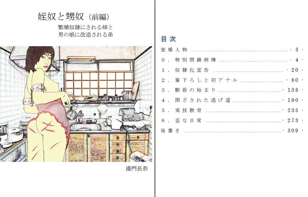 サンプル画像1:姪奴と甥奴（前編）～繁殖奴隷にされる姉と男の娘に改造される弟 [作品ID:d_128174]