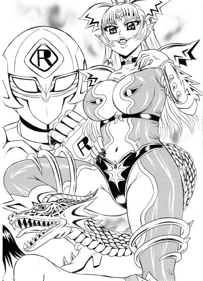 サンプル画像1:正義の超人、悪の女怪人を徹底制裁 -火弾怪人レディドラゴン-(超人司令) [d_148235]